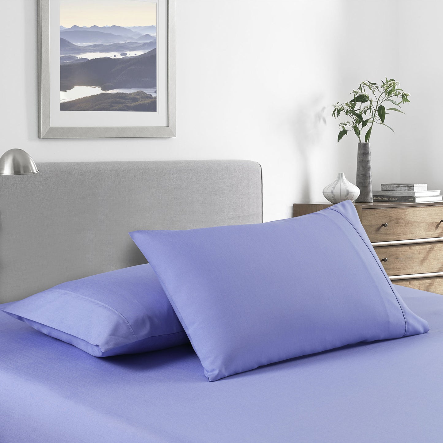 Royal Comfort 2000 Thread Count Bamboo Cooling Sheet Set Ultra Soft Bedding - King Single - Mid Blue