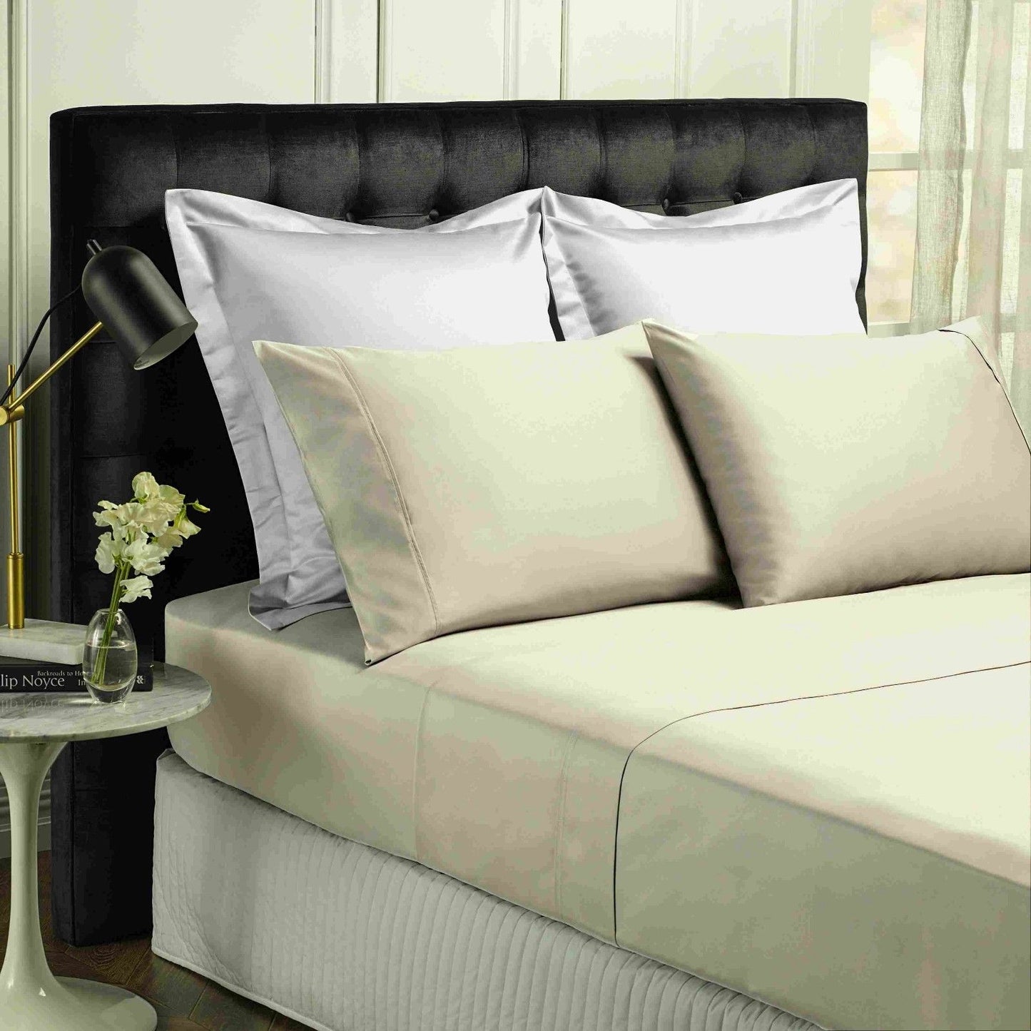 Park Avenue 500TC Soft Natural Bamboo Cotton Sheet Set Breathable Bedding - Single - Dove