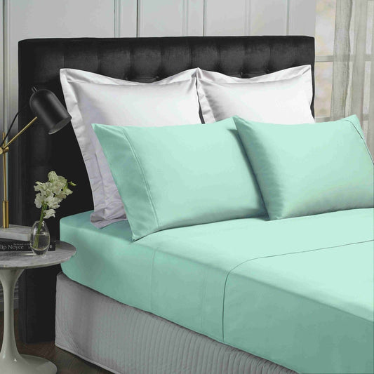 Park Avenue 500TC Soft Natural Bamboo Cotton Sheet Set Breathable Bedding - Single - Mist