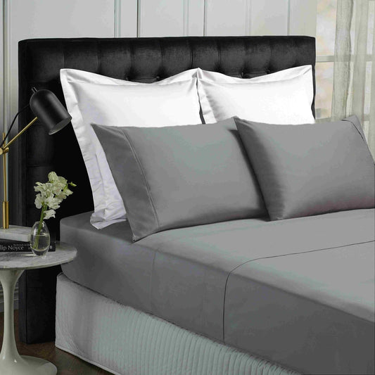 Park Avenue 500TC Soft Natural Bamboo Cotton Sheet Set Breathable Bedding - King - Charcoal