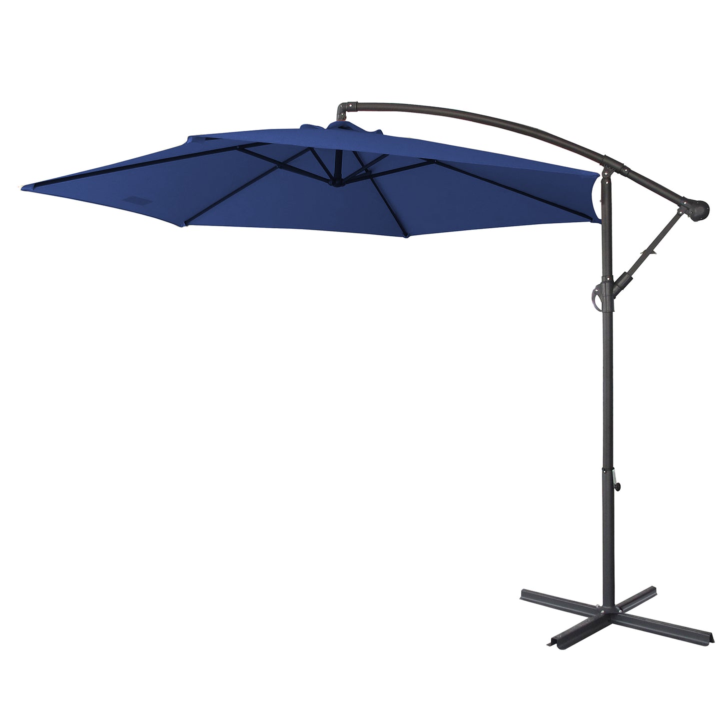 Milano 3M Outdoor Umbrella Cantilever With Protective Cover Patio Garden Shade - Navy