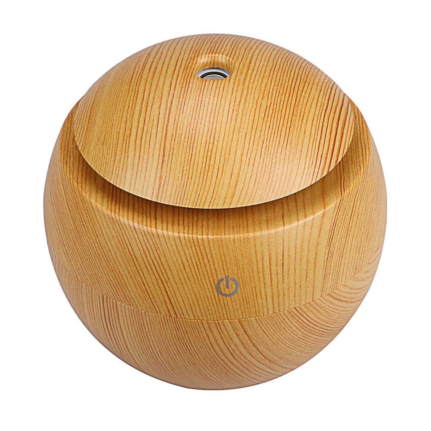 Milano Ultrasonic USB Diffuser with 10 Aroma Oils Humidifier LED Light 130ml - Light Wood