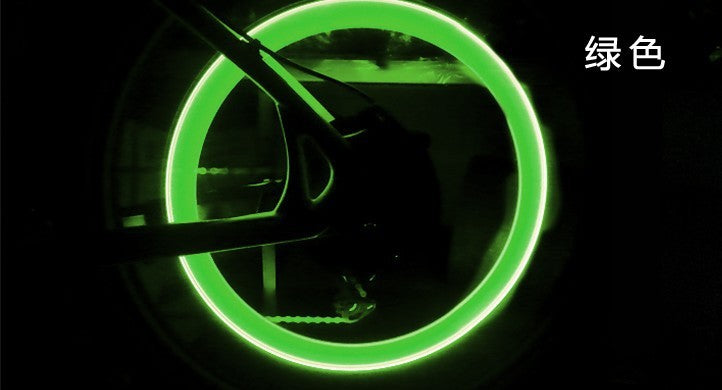 Set of 2 LED Bright Bicycle Bike Wheel Tyre Lights Bulb for Nighttime Visibility - Green