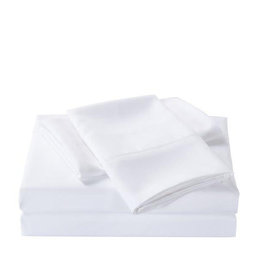 Royal Comfort 350GSM Bamboo Quilt 2000TC Sheet Set And 2 Pack Duck Pillows Set - Single - White