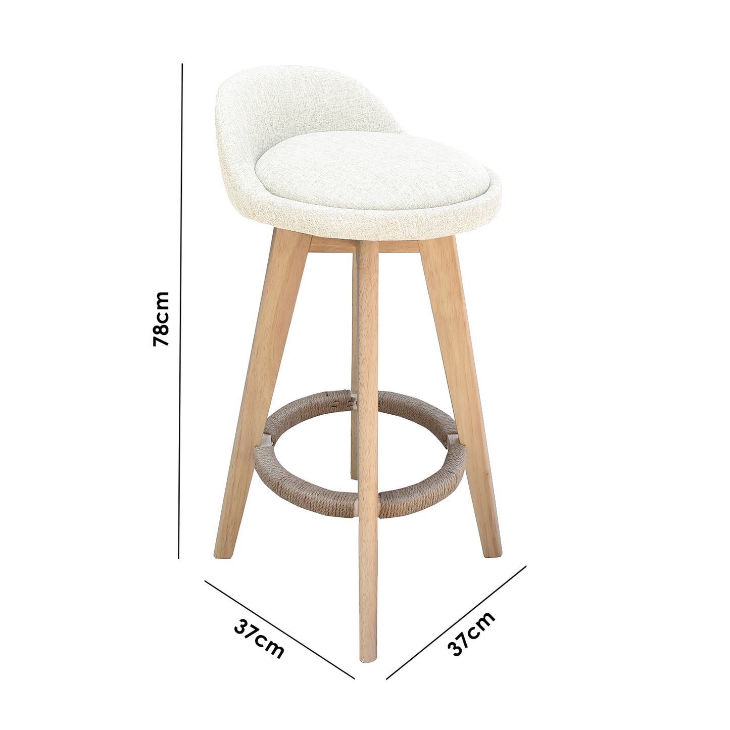 Milano Decor Phoenix Barstool Cream Chairs Kitchen Dining Chair Bar Stool - Four Pack - Cream