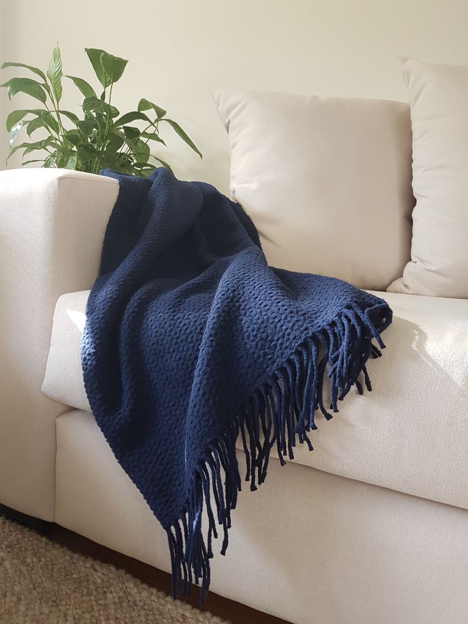 Soho Throw - Wool Blend - Navy