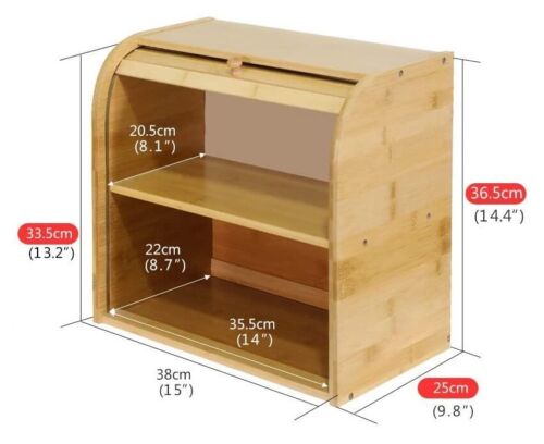 Bamboo Bread Box / Storage Box - 2 compartments