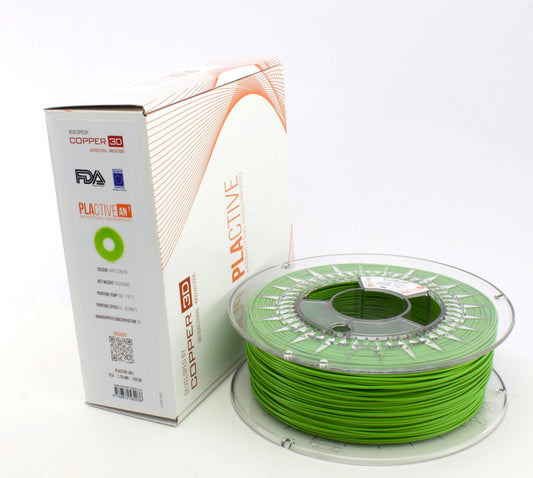 PLA Filament Copper 3D PLActive - Innovative Antibacterial 2.85mm 2.3kg Apple Green Color 3D Printer Filament (On Demand)
