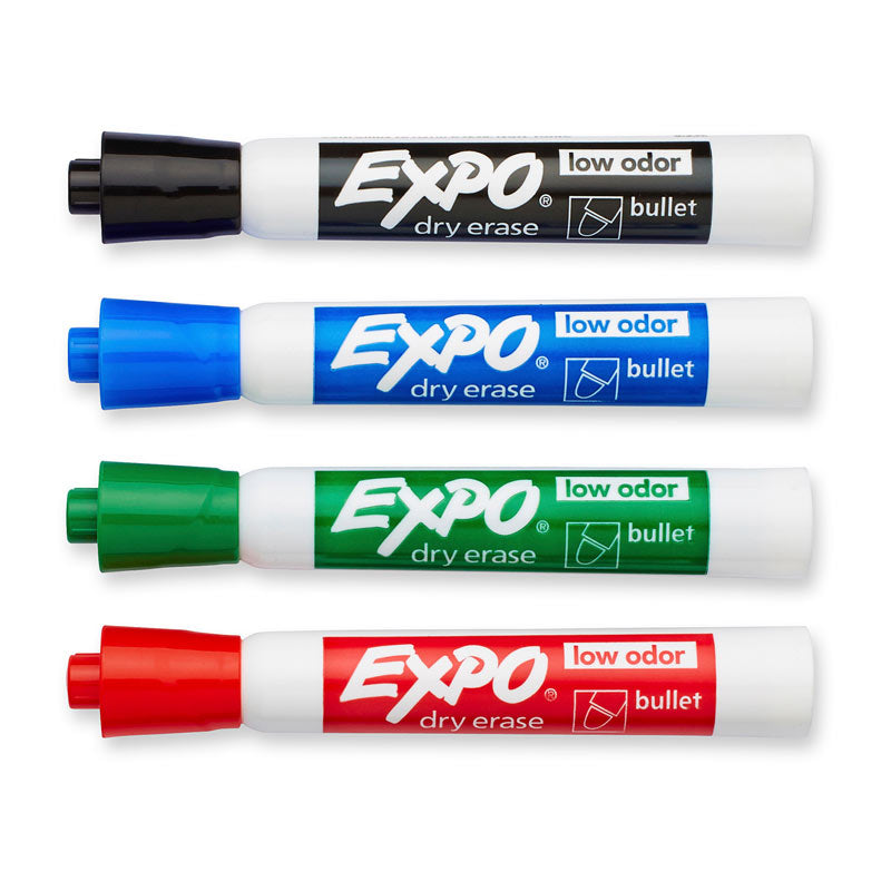 EXPO White Board Marker Bullet Tip Assorted Box of 4