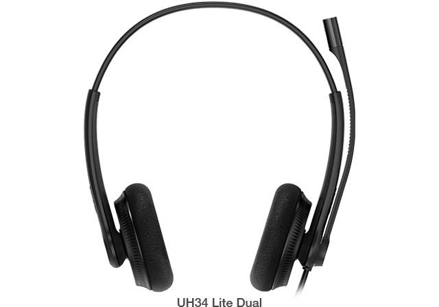 YEALINK UH34 Dual Ear Wideband Noise Cancelling Microphone - USB Connection, Foam Ear Cushions, Designed for Microsoft Teams