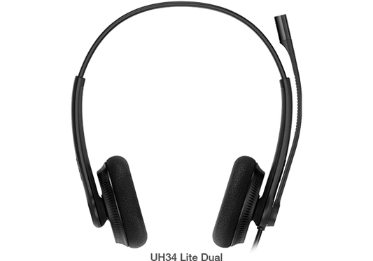 YEALINK UH34 Dual Ear Wideband Noise Cancelling Microphone - USB Connection, Foam Ear Cushions, Designed for Microsoft Teams