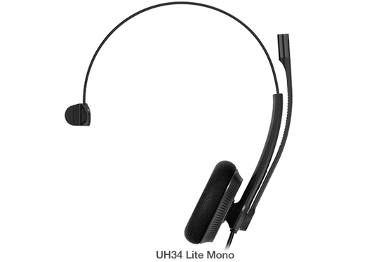 YEALINK UH34 Lite Mono Wideband Noise Cancelling Microphone - USB Connection, Foam Ear Cushions, Designed for Microsoft Teams