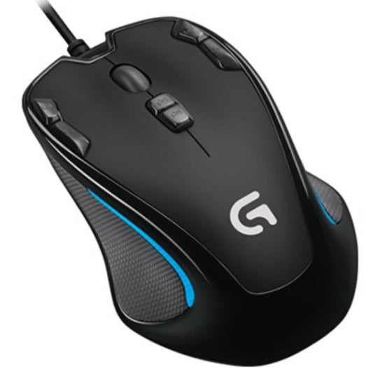 Logitech G300s Optical Ambidextrous USB Gaming Mouse  2500DPI 9 Programmable Buttons Onboard Memory 1ms Response Rate On-The-Fly DPI Switching(LS)