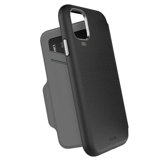 FORCE TECHNOLOGY Monaco Wallet 5G Case for Apple iPhone 12 mini - Black (EFCFLAE180BSG), 6m Military Standard Drop Tested, Convenient card/cash pockets