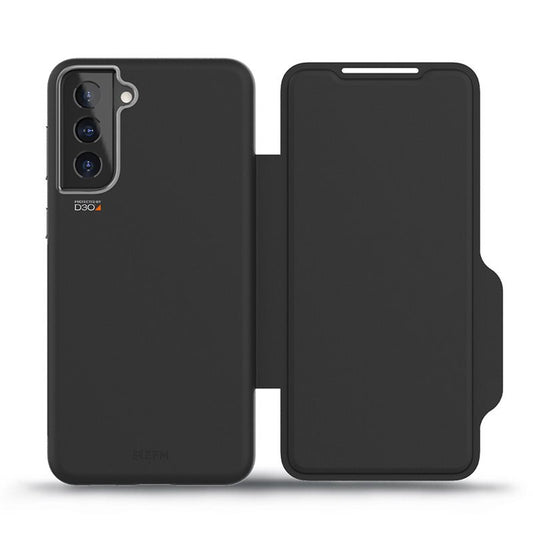 FORCE TECHNOLOGY Monaco Wallet Case for Samsung Galaxy S21 5G - Black (EFCFLSG270BSG), 6m Military Standard Drop Tested, Convenient card/cash pockets, Slim design