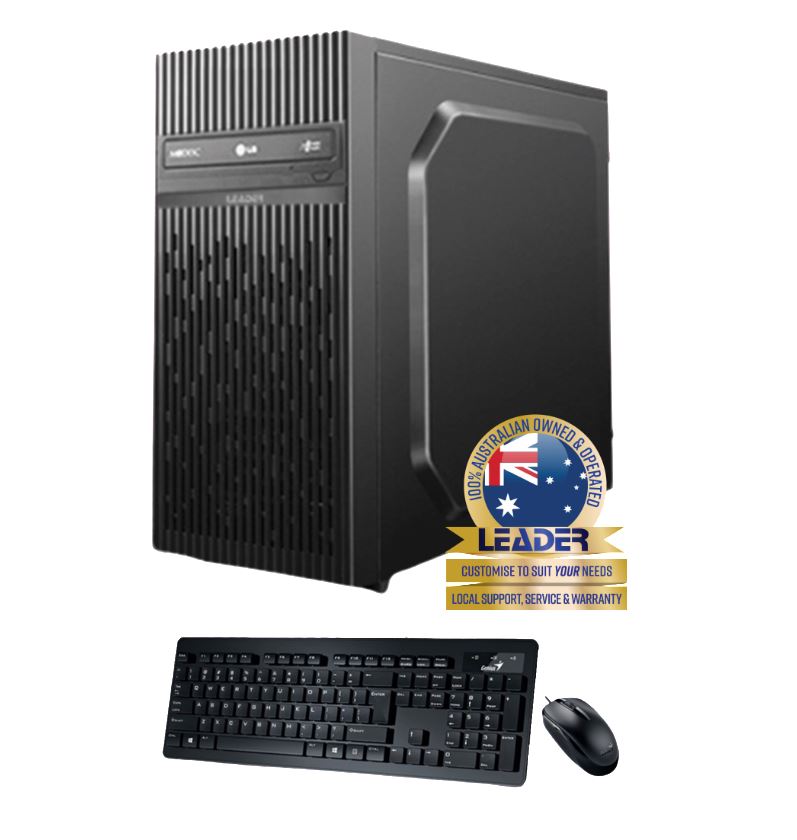 LEADER Visionary 6050 Desktop, AMD Ryzen 5 3500X CPU, 8GB, 2GB Nvidia GT1030 Graphics, 500GB SSD, Win10, , DVD, 450W PSU,W10H, A520 MB