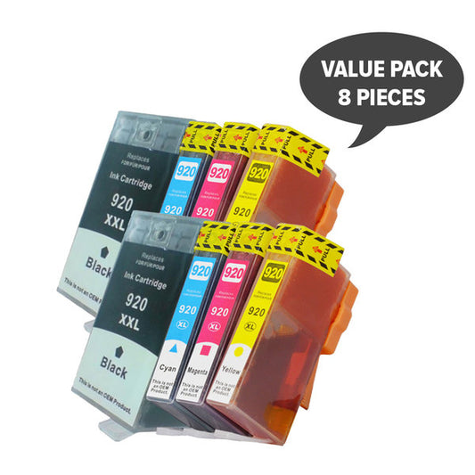 HP Compatible 920XL Compatible Inkjet Set x 2 (8 Catridges)