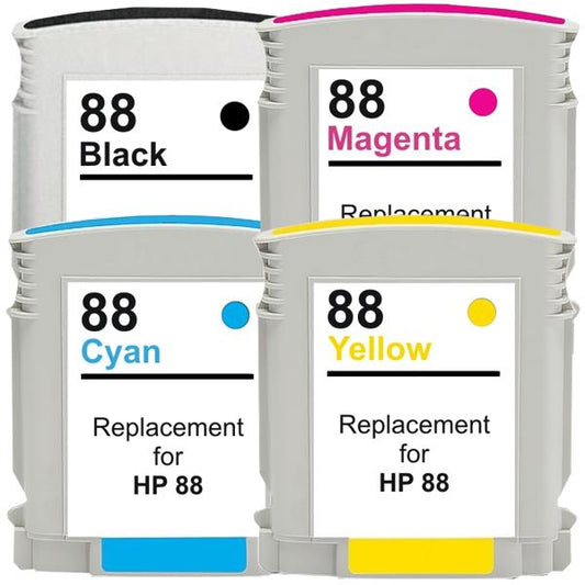 HP Compatible 88XL Remanufactured Inkjet Cartridge Set 4 Cartridges