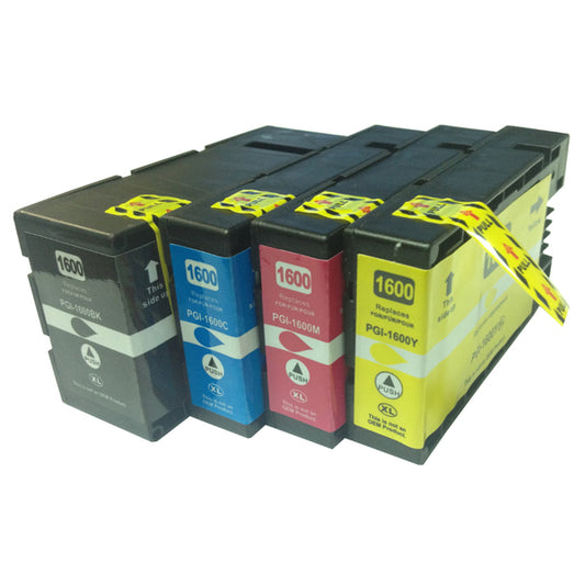 PGI-1600XL Premium Pigment Compatible Inkjet Cartridge Set (4 Cartridges)
