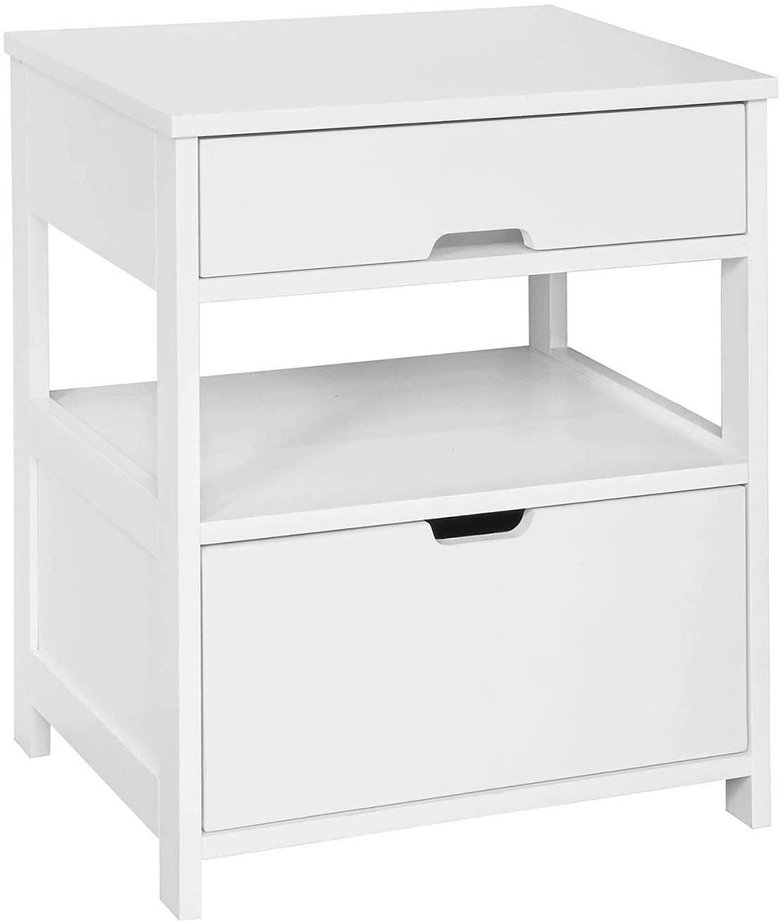 CARLA HOME White Bedside Table with 2 Drawers