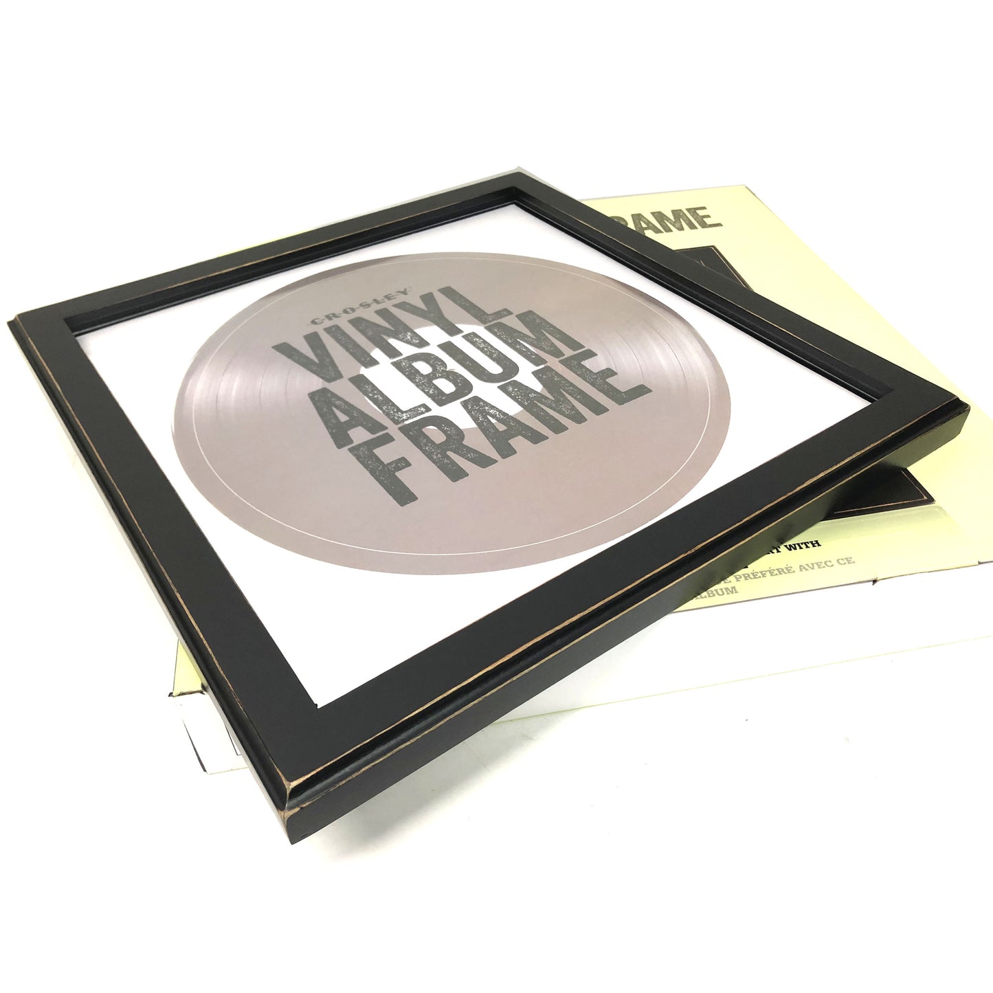 Crosley LP Vinyl Record Wall Display Wood Frame - Black