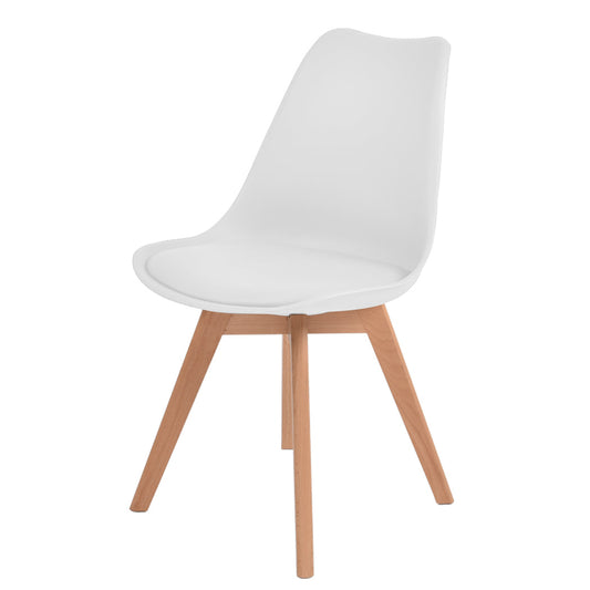 DAYO White Faux Leather Chairs with Cushion (set of 4)