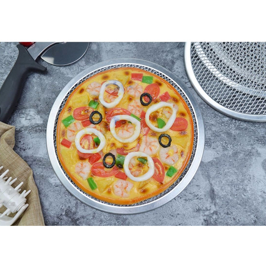 SOGA 6X 8-inch Round Seamless Aluminium Nonstick Commercial Grade Pizza Screen Baking Pan