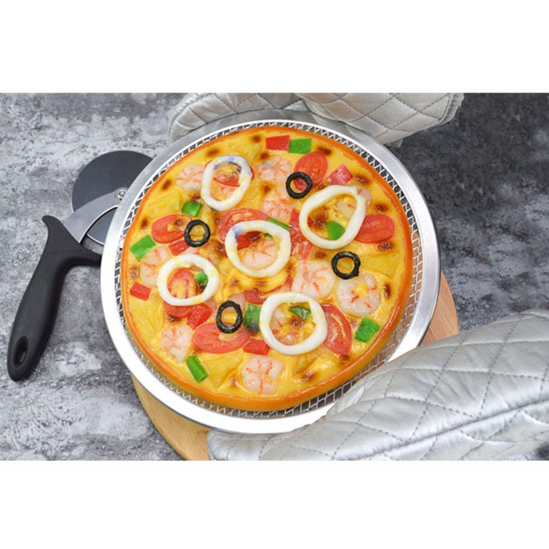 SOGA 6X 9-inch Round Seamless Aluminium Nonstick Commercial Grade Pizza Screen Baking Pan