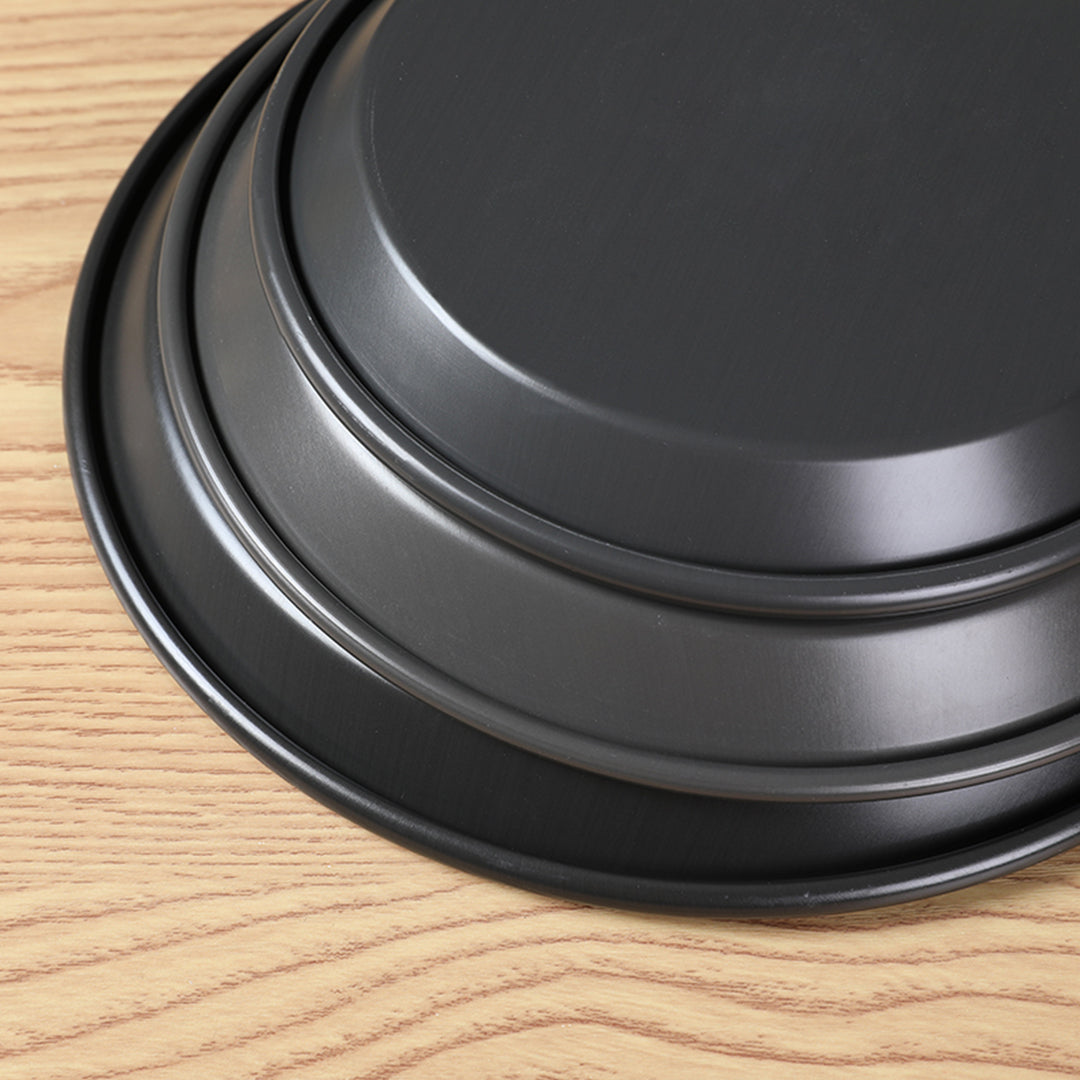 SOGA 2X 7-inch Round Black Steel Non-stick Pizza Tray Oven Baking Plate Pan