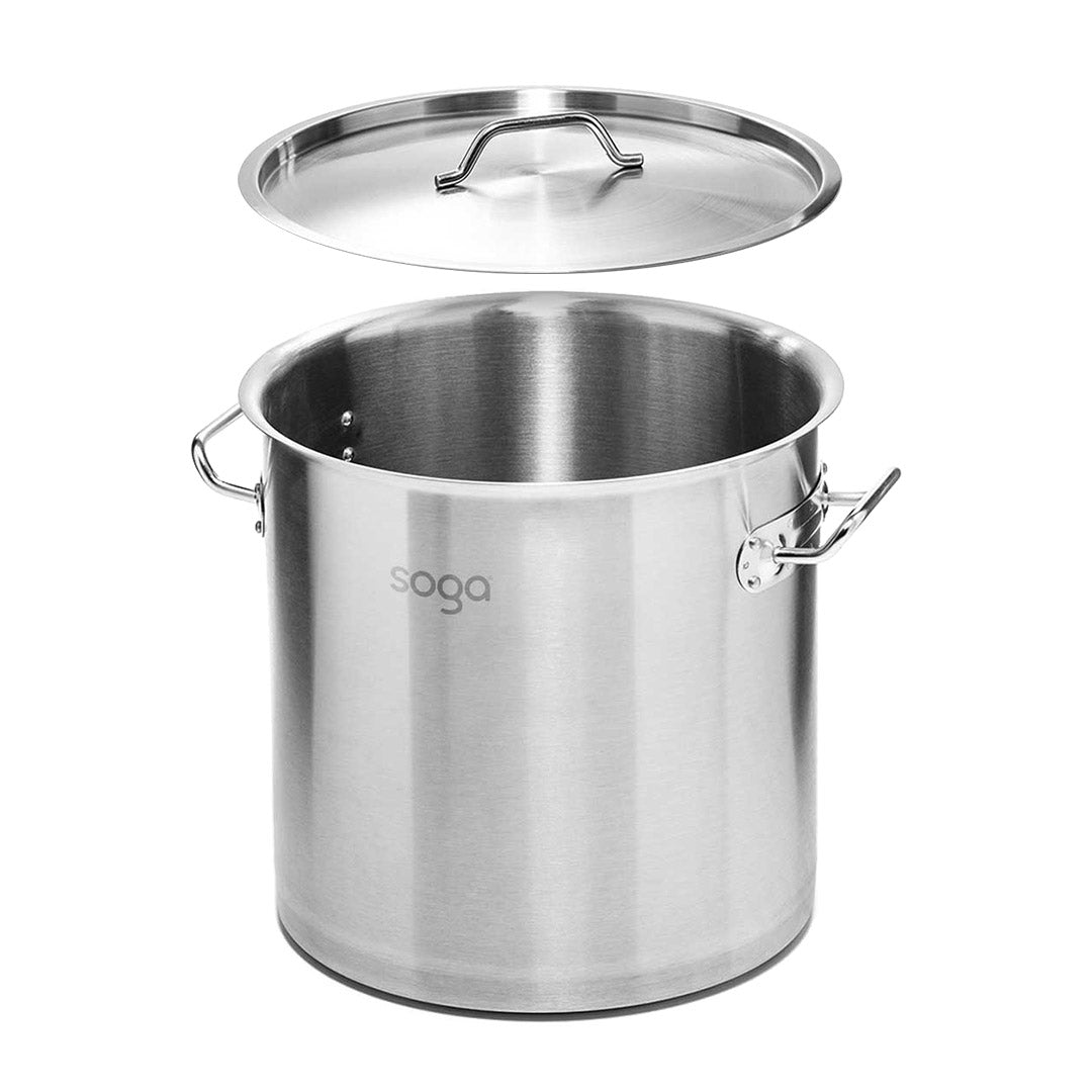 SOGA 21L Stainless Steel Stock Pot with Two Steamer Rack Insert Stockpot Tray