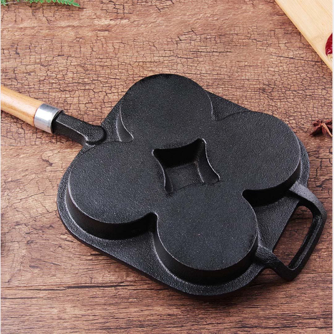 SOGA 4 Mold Cast Iron Breakfast Fried Egg Pancake Omelette Fry Pan