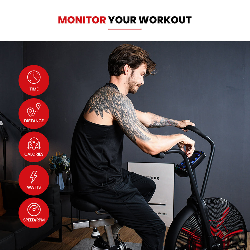 Sardine Sport Spin AirBike, Exercise Bike, Indoor Fan Bike