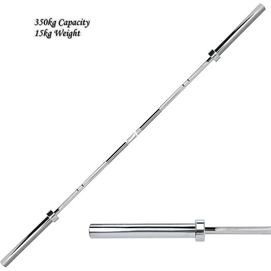 Sardine Sport Olympic Weightlifting Barbell, 220cm Long, 15kg Stainless Steel, Home Gym Strength Training, Bench Press&Squat