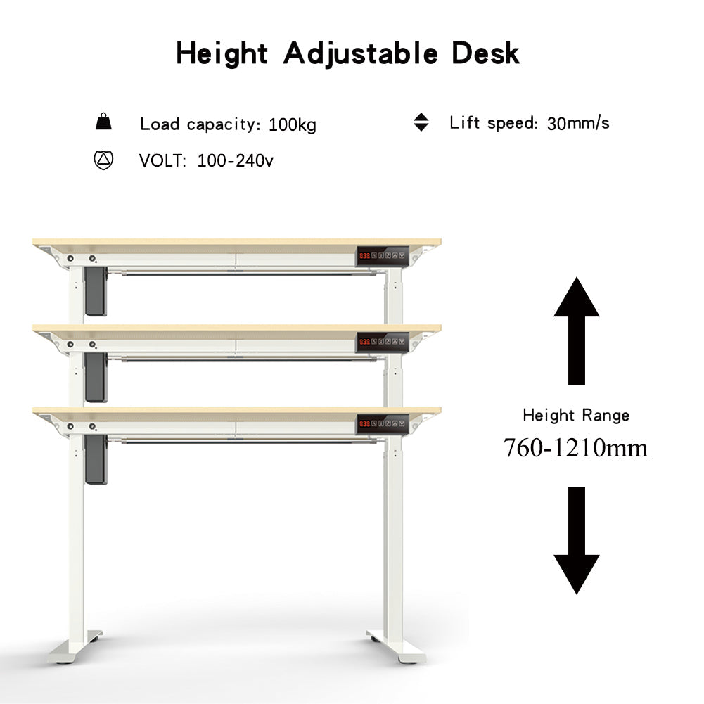 Sardine Sport Electric Standing Desk, 100KG Motorised Height Adjustable Computer Desk, Sit Stand Desk, Home Office (120 x 60 cm / 47.2 x 23.6 inch)