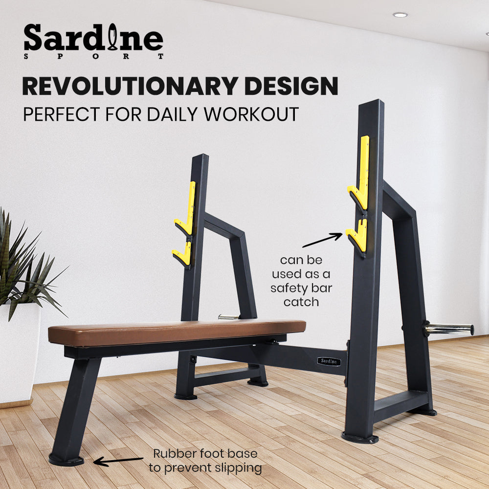 Sardine Sport Olympic Flat Weight Bench Press, Multifunctional Strength Training&Home Gym System