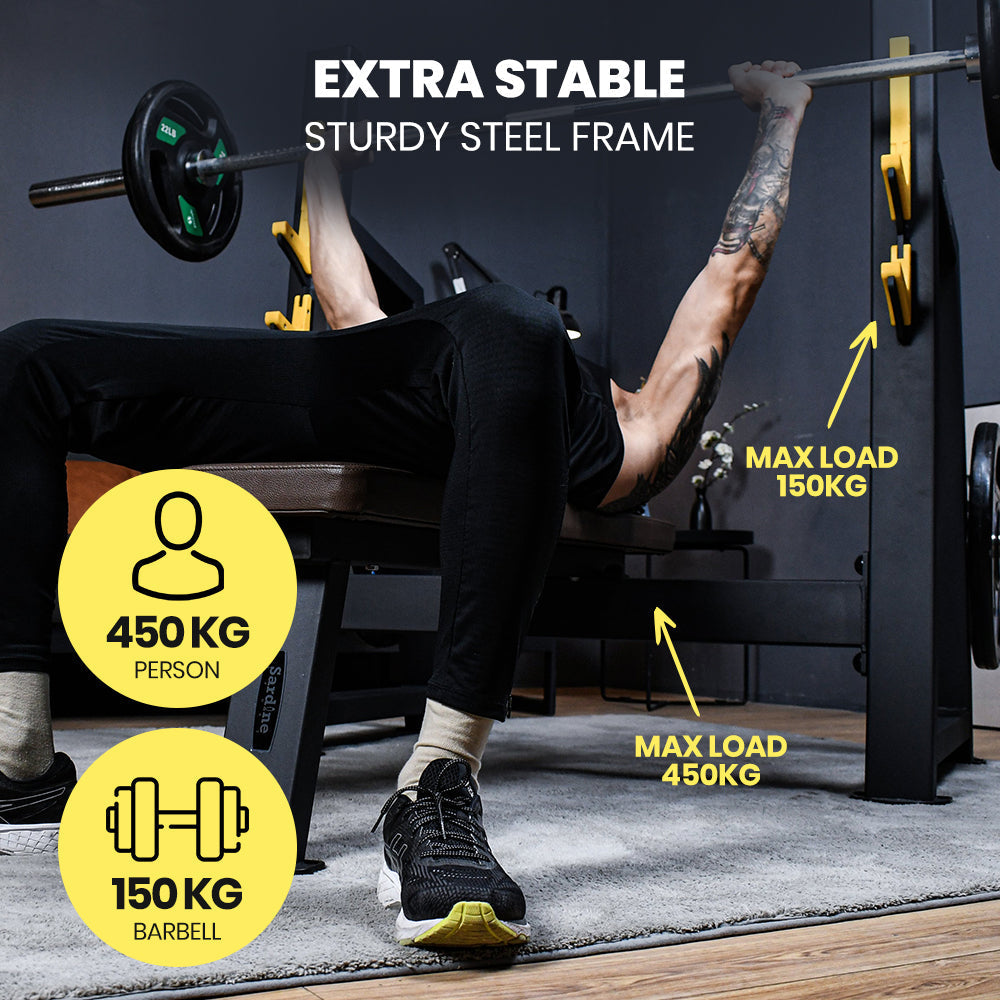 Sardine Sport Olympic Flat Weight Bench Press, Multifunctional Strength Training&Home Gym System
