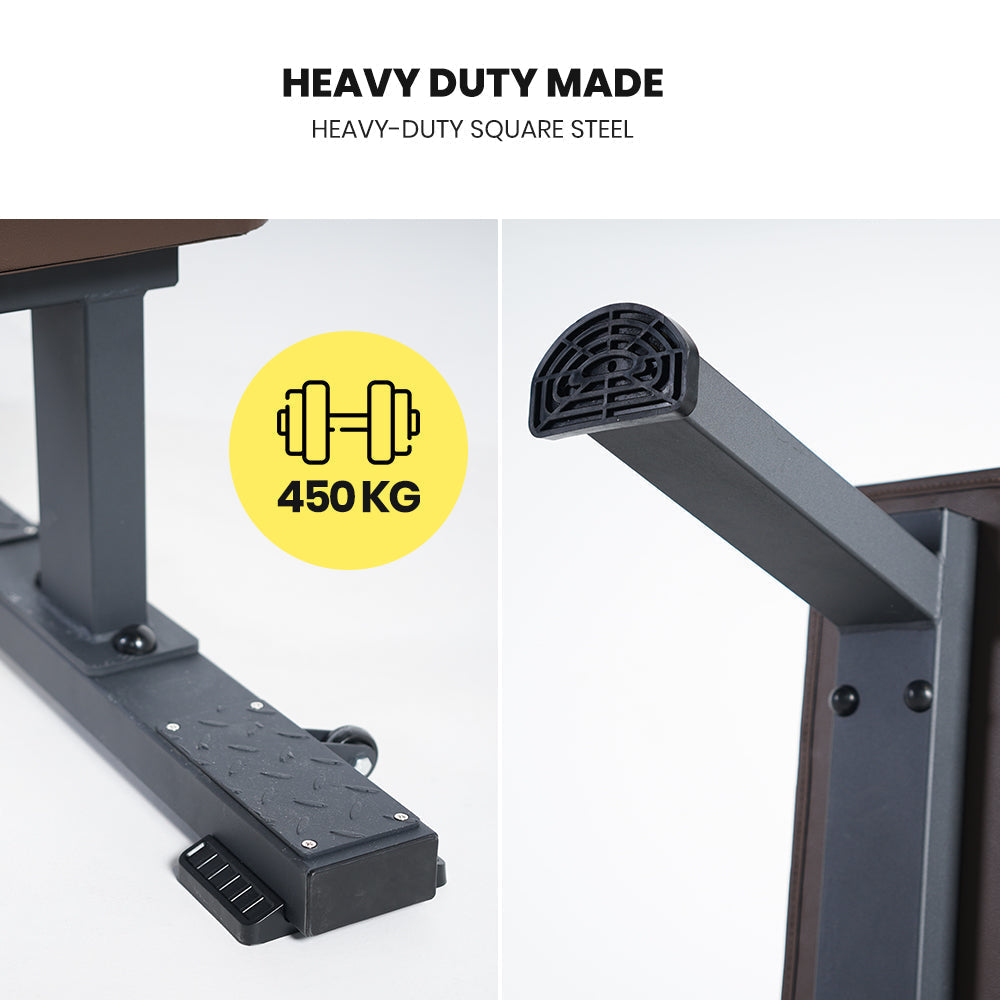 Sardine Sport FB68 Heavy Duty Flat Bench, 450kg Weight Capacity for Home Gym Exercise, Weight Lifting&Abdominal Training
