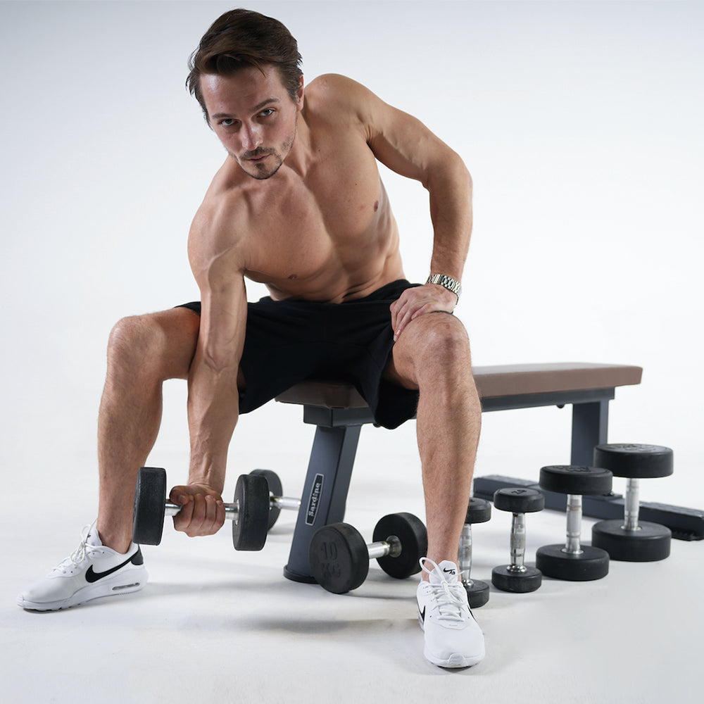 Sardine Sport FB68 Heavy Duty Flat Bench, 450kg Weight Capacity for Home Gym Exercise, Weight Lifting&Abdominal Training