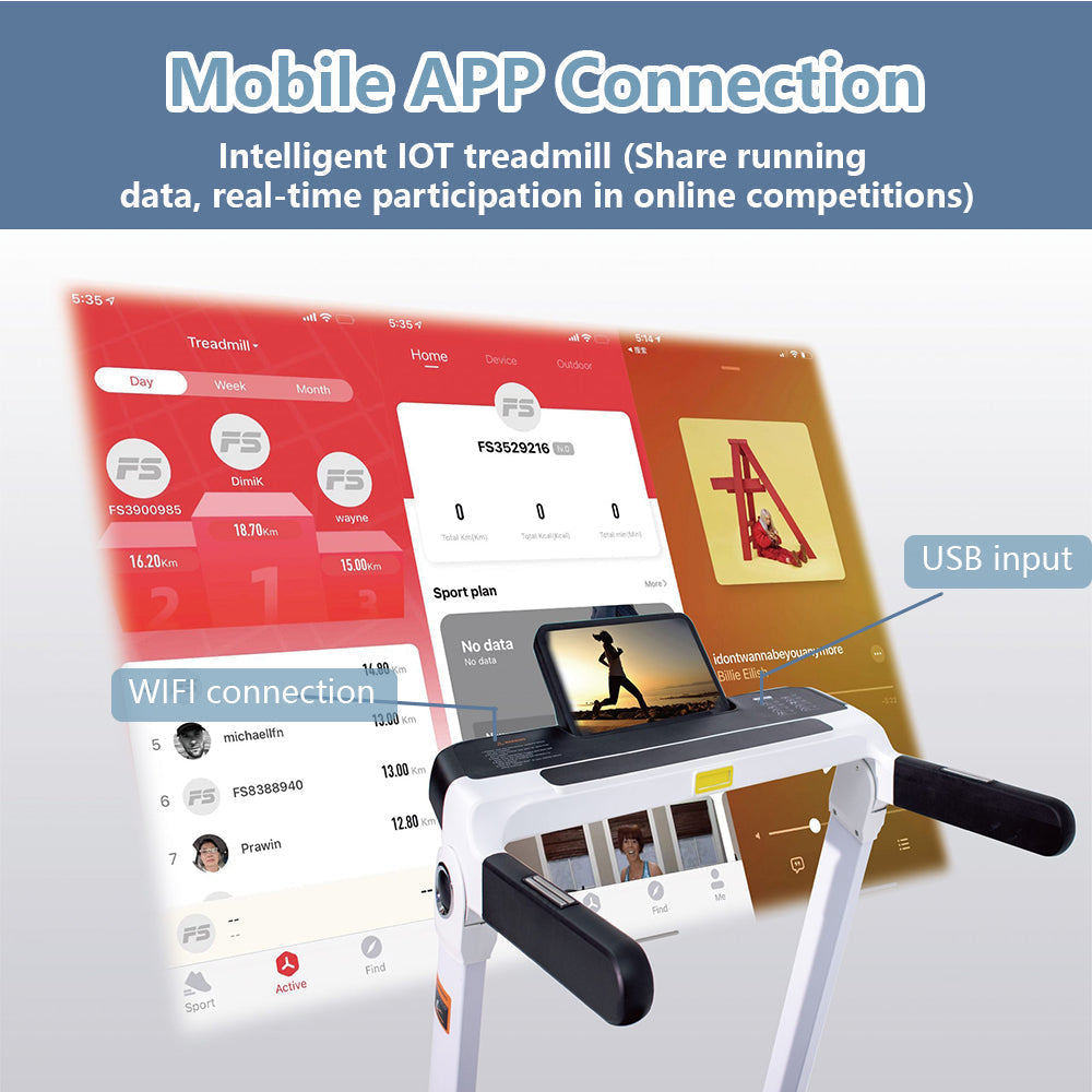 Sardine Sport T60 Pro Luxury Foldable Treadmill Android Home Gym Cardio Running Machine