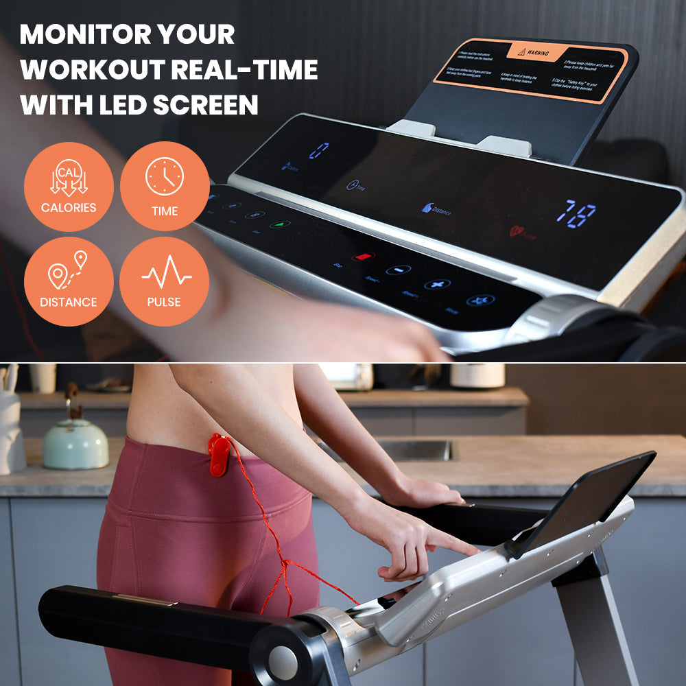 Sardine Sport T20 Motorized LED Screen Running&Jogging Folding Portable Treadmill