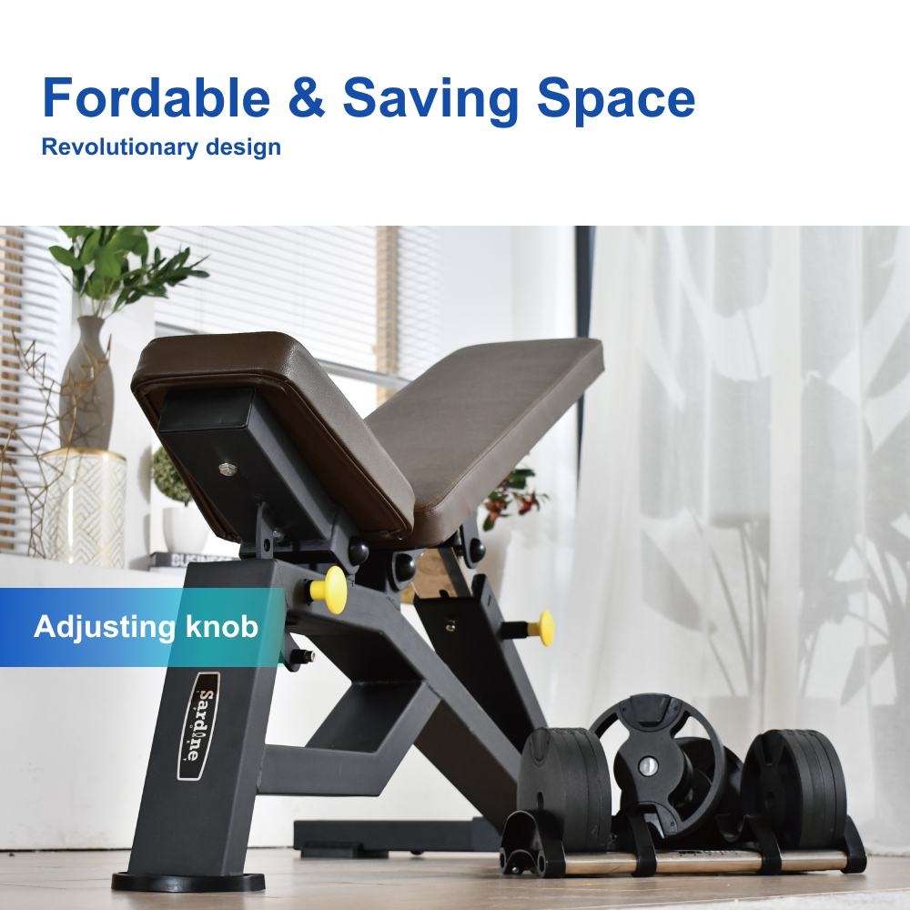 Sardine Sport Heavy Duty Bench Foldable Adjustable Commercial Grade Capacity 450kg(Black)