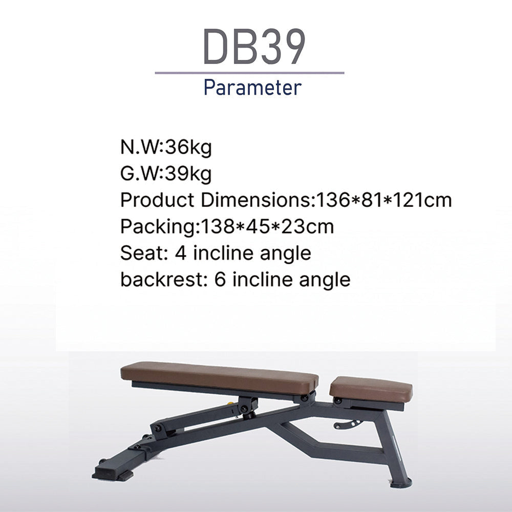 Sardine Sport Heavy Duty Bench Foldable Adjustable Commercial Grade Capacity 450kg(Brown)