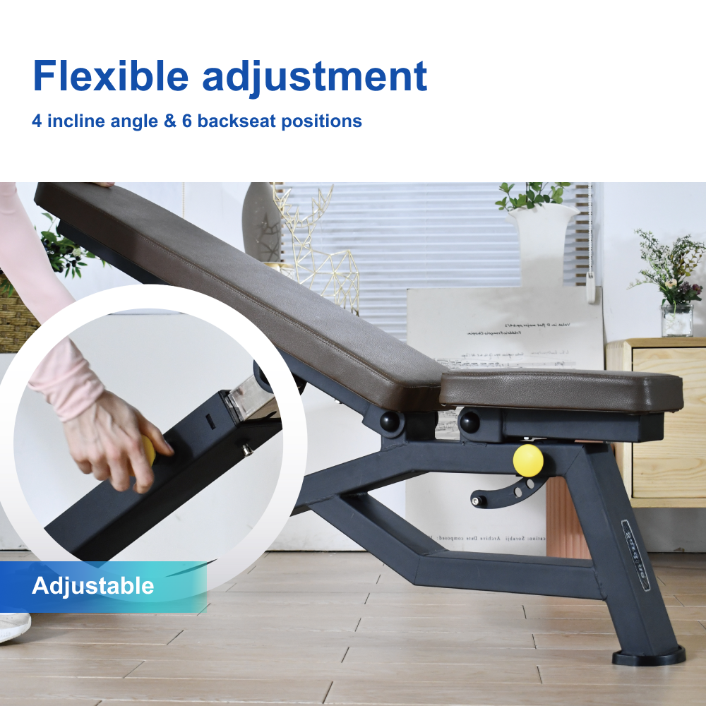 Sardine Sport Heavy Duty Bench Foldable Adjustable Commercial Grade Capacity 450kg(Brown)