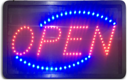 CHOSEN BRANDED " OPEN" LED SIGN BOARD 56X33CM