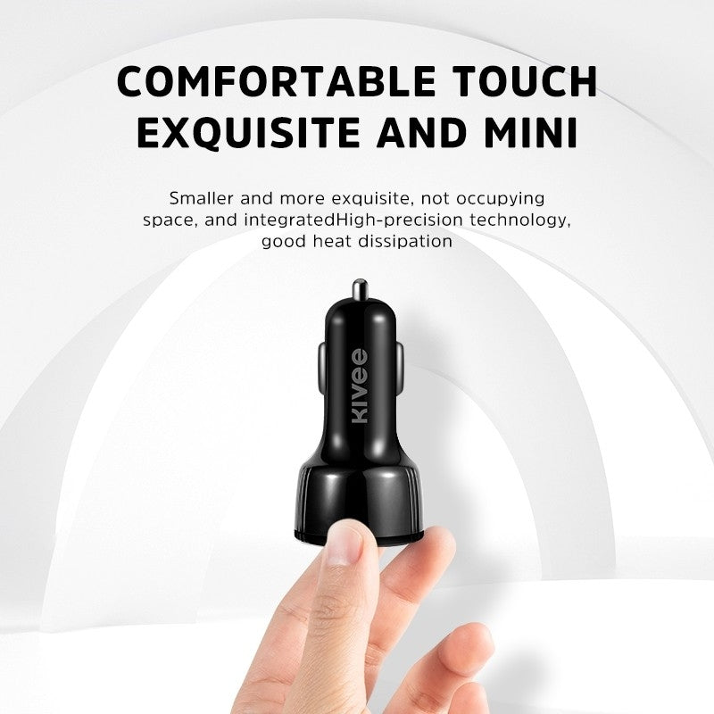 KIVEE UT61 Car Charger with Triple USB Black