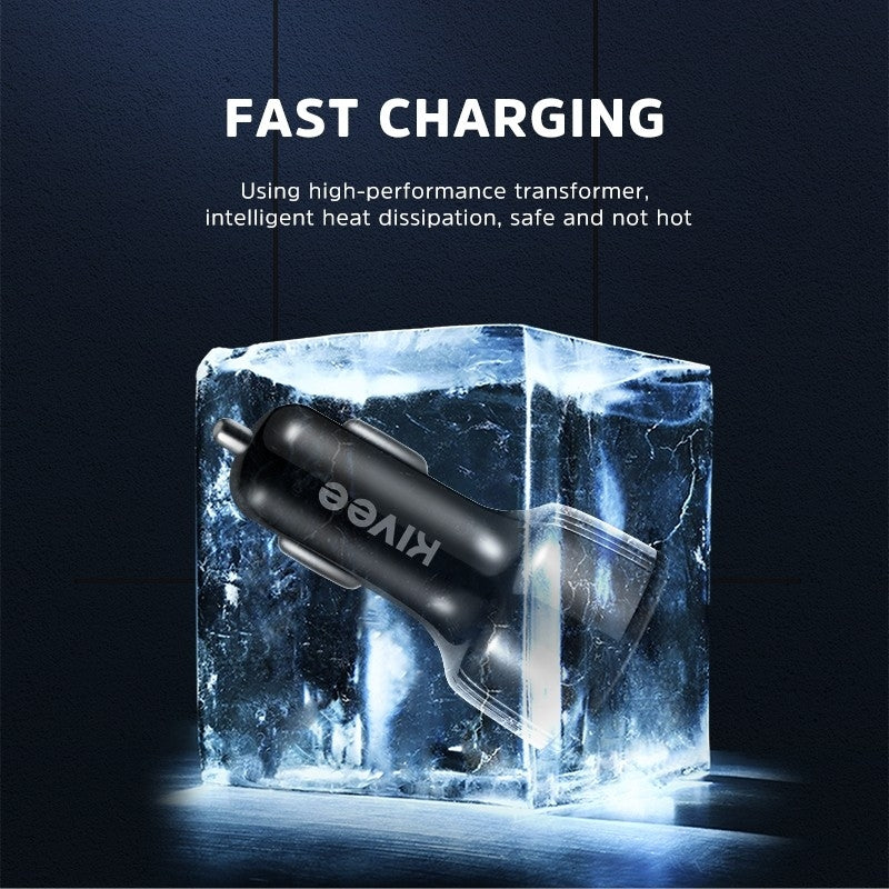 KIVEE UT61 Car Charger with Triple USB Black