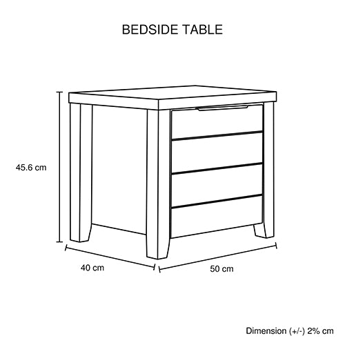 Alice 5 Pieces Bedroom Suite Natural Wood Like MDF Structure King Size Oak Colour Bed, Bedside Table, Tallboy & Dresser