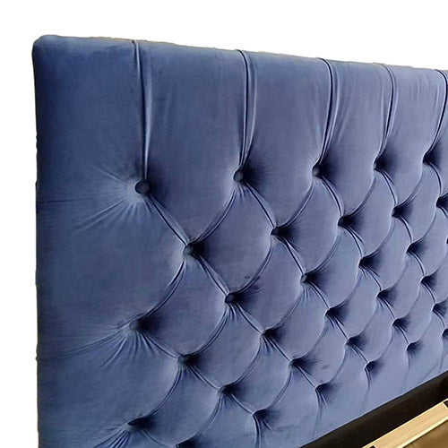 King Size Storage Bed Frame Elegant Luxury Velvet in Navy Blue Colour