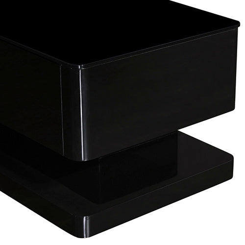 TV Cabinet with 3 Storage Drawers With High Glossy Assembled Entertainment Unit in Black colour