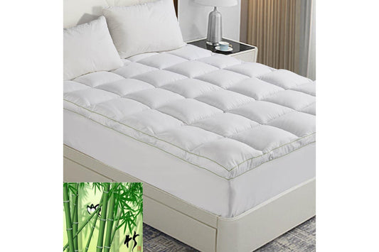 Luxton Queen Size 1000GSM Bamboo Mattress Topper with Gusset Support